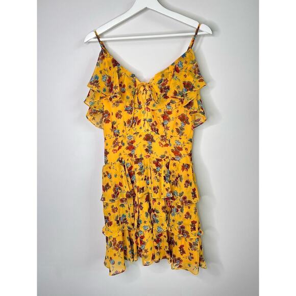 NWT Rebecca Minkoff Marla Tiered Ruffle Floral Print Mini Dress Women's Sz Small - Picture 2 of 12